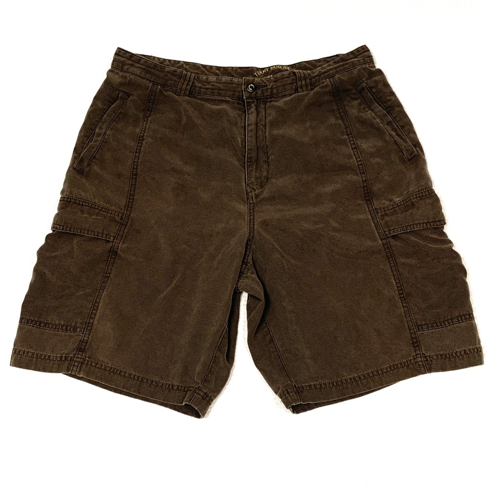 Tommy Bahama Relax Tencel Blend Cargo Shorts Size 35 Brown 9” Inseam